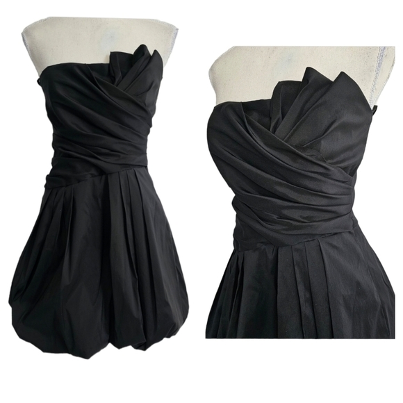 Vintage Betsy & Adam by Linda Bernell Black Bubble Cocktail Dress - Picture 2 of 11